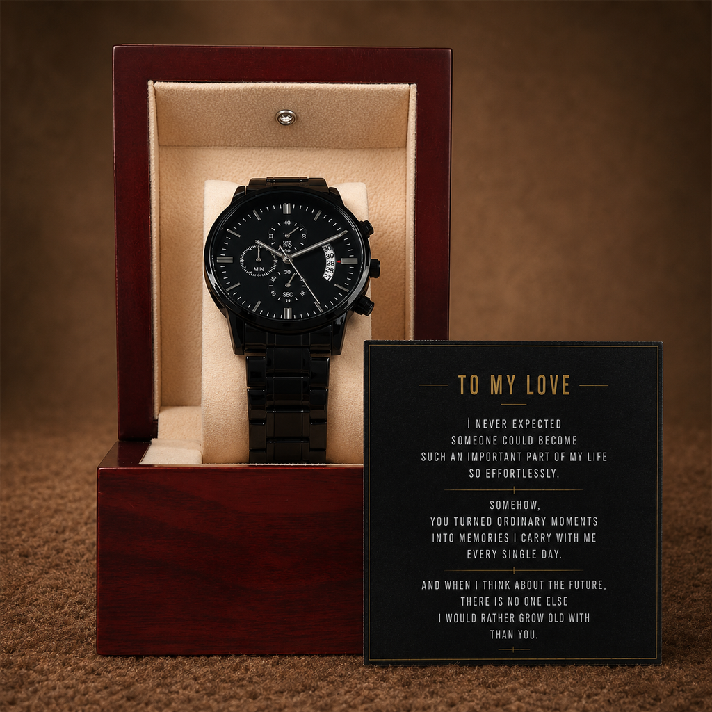 To My Love - Black Chronograph Watch