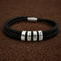Leather Bracelet with Beads (Engraving)