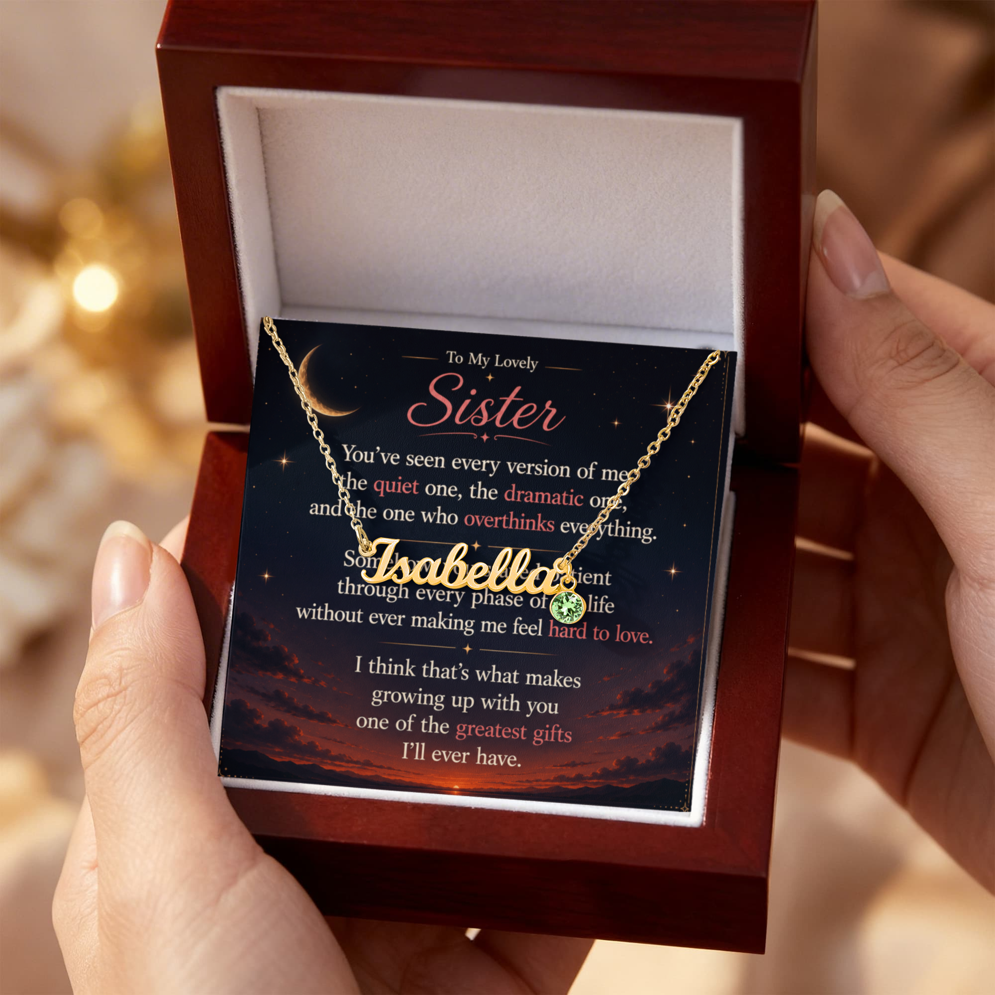 To My Lovely Sister - Personalized Necklace