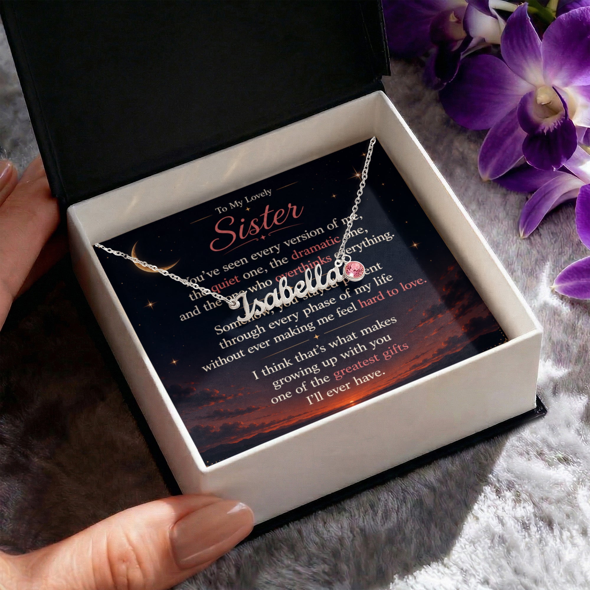 To My Lovely Sister - Personalized Necklace