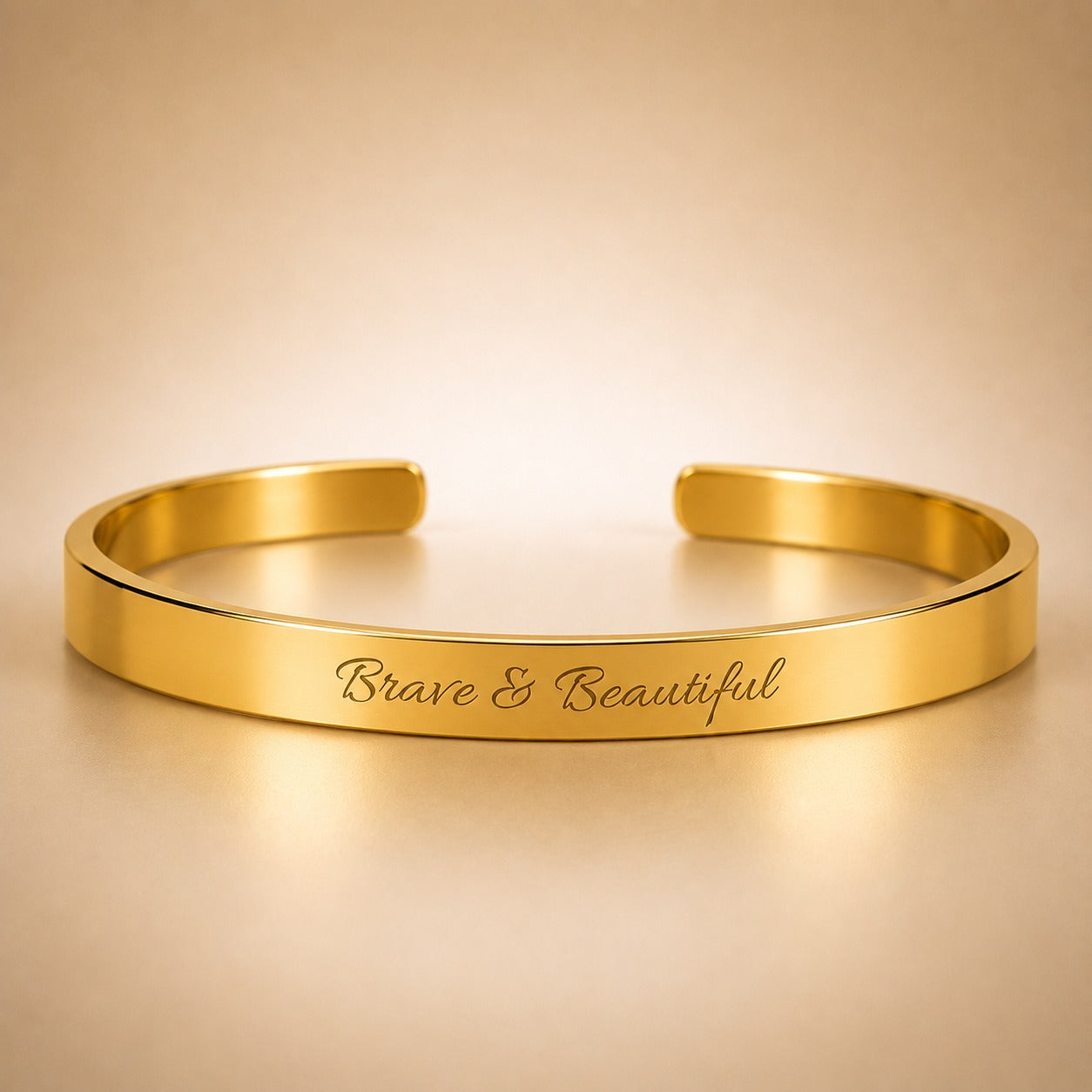 Brave & Beautiful - Engraved Cuff Bracelet