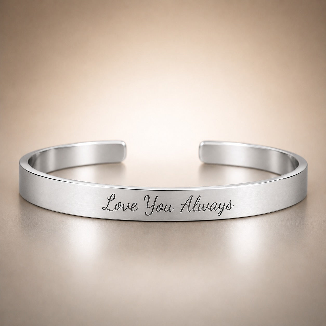 Love You Always - Engraved Bangle Cuff Bracelet