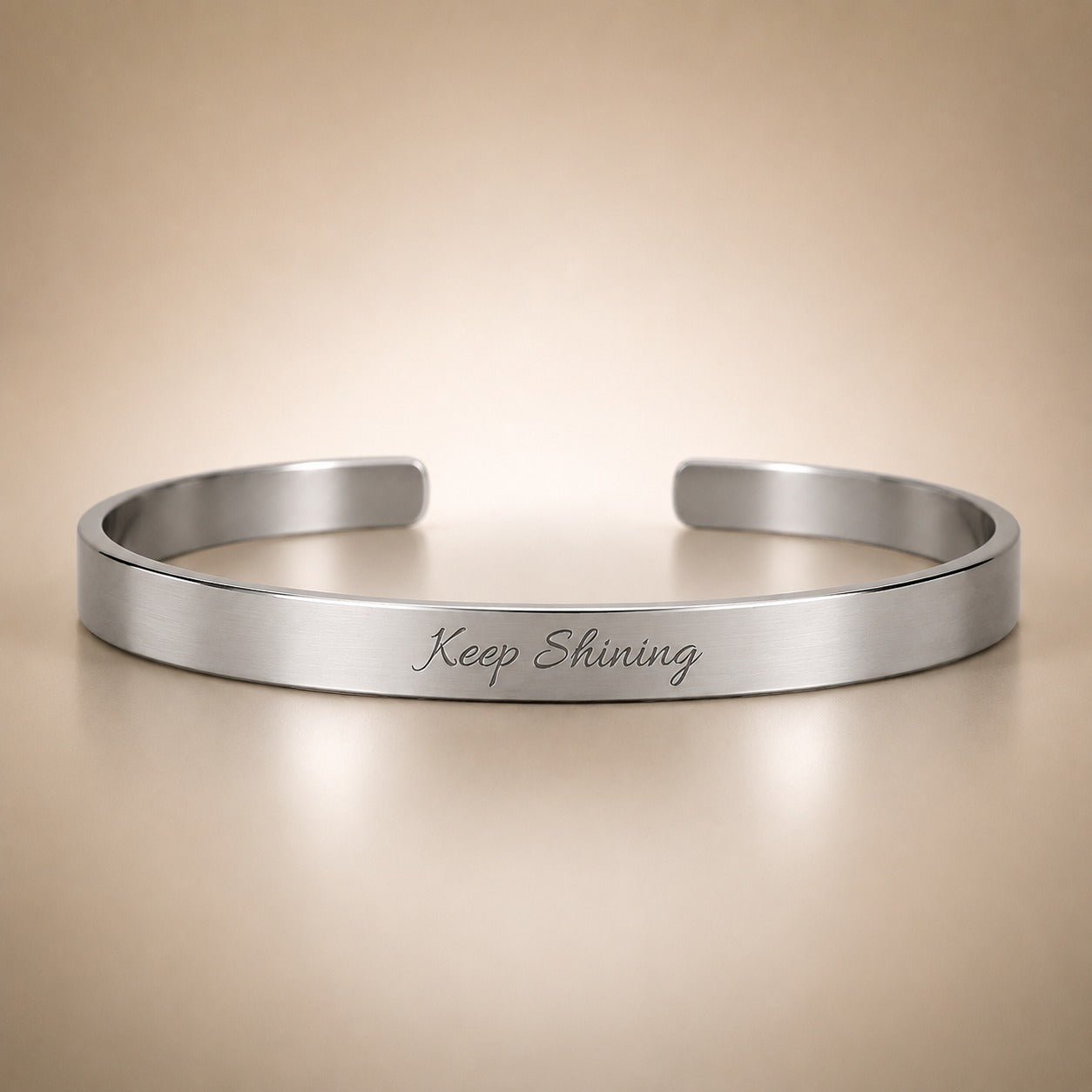 Keep Shining - Engraved Name Cuff Bracelet