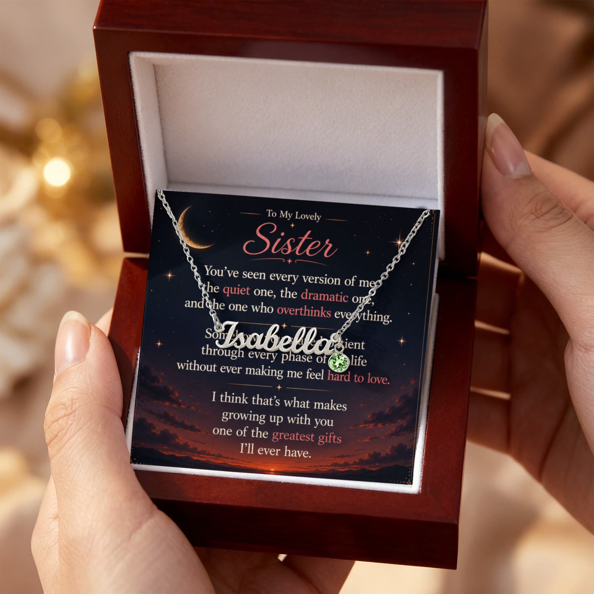 To My Lovely Sister - Personalized Necklace