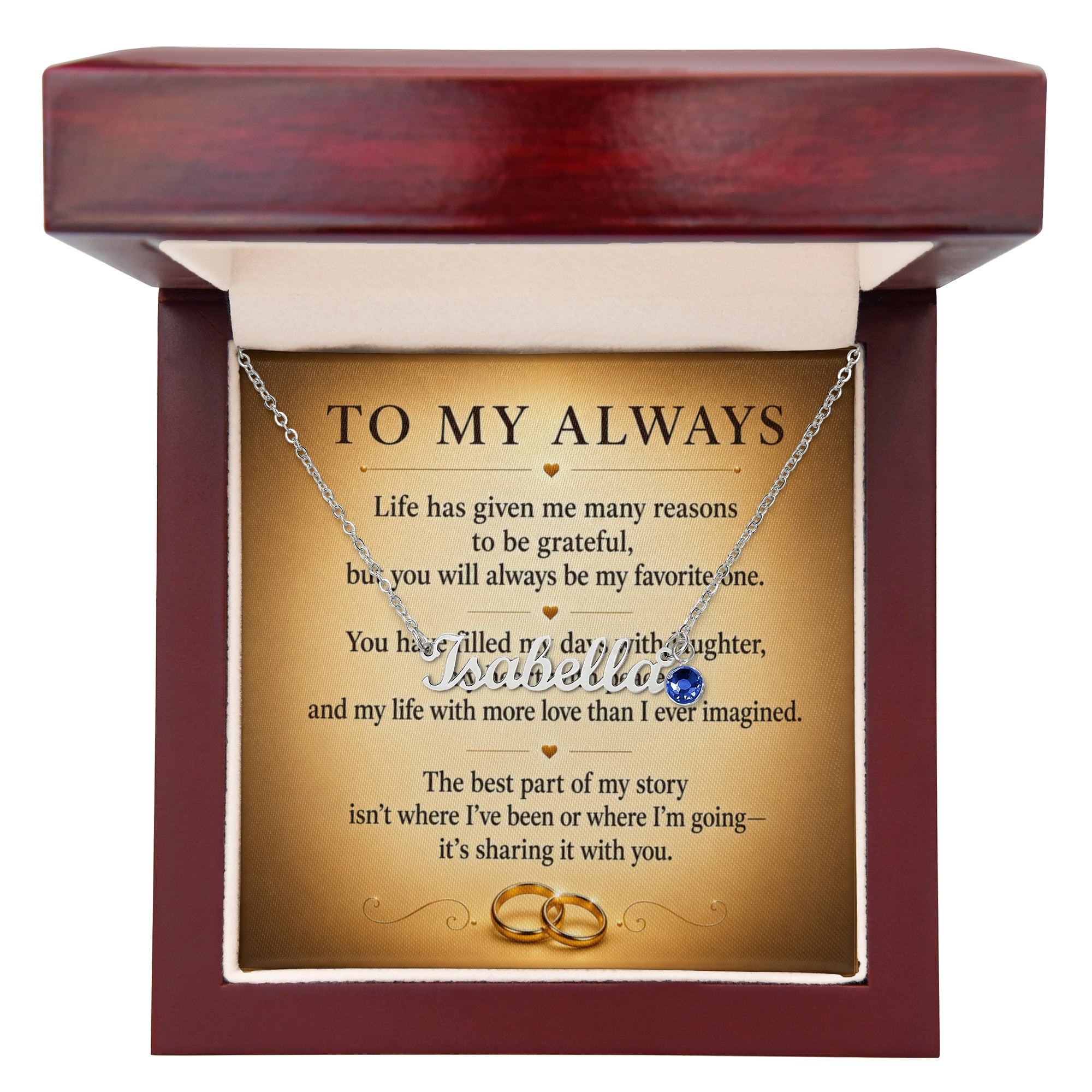 To My Always - Custom Name Necklace with Birthstone