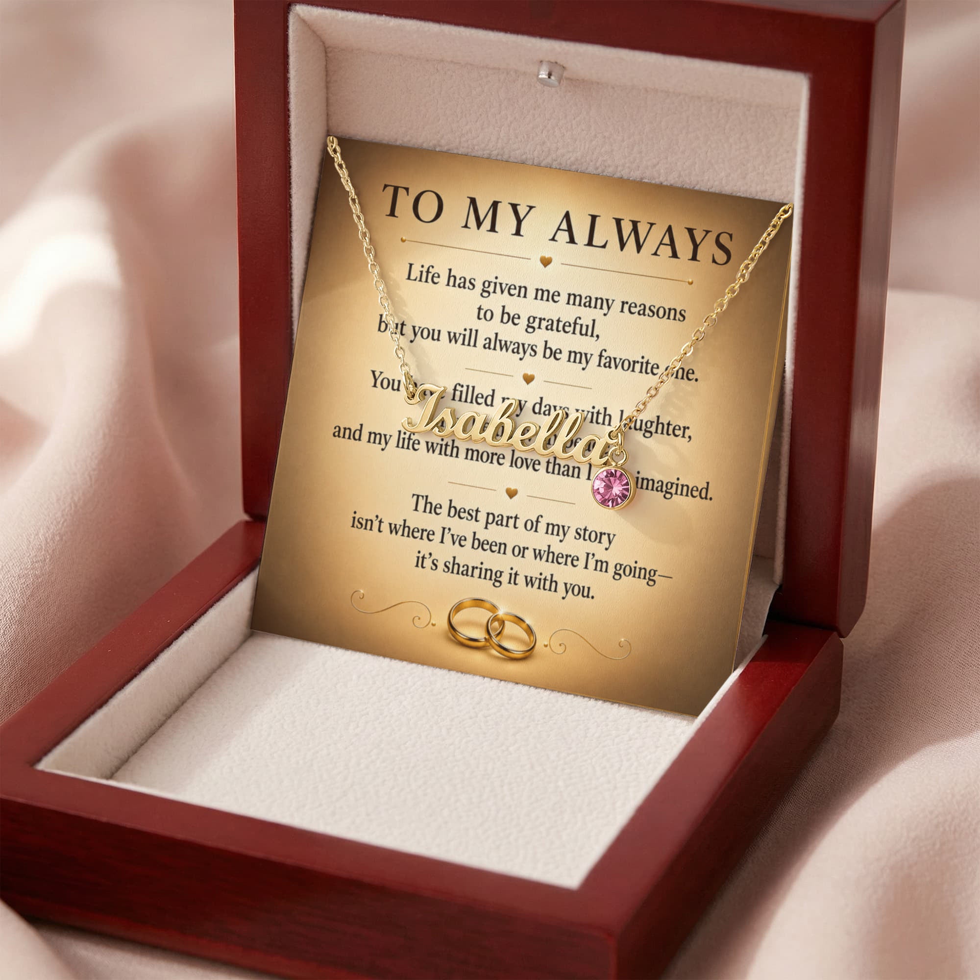 To My Always - Custom Name Necklace with Birthstone