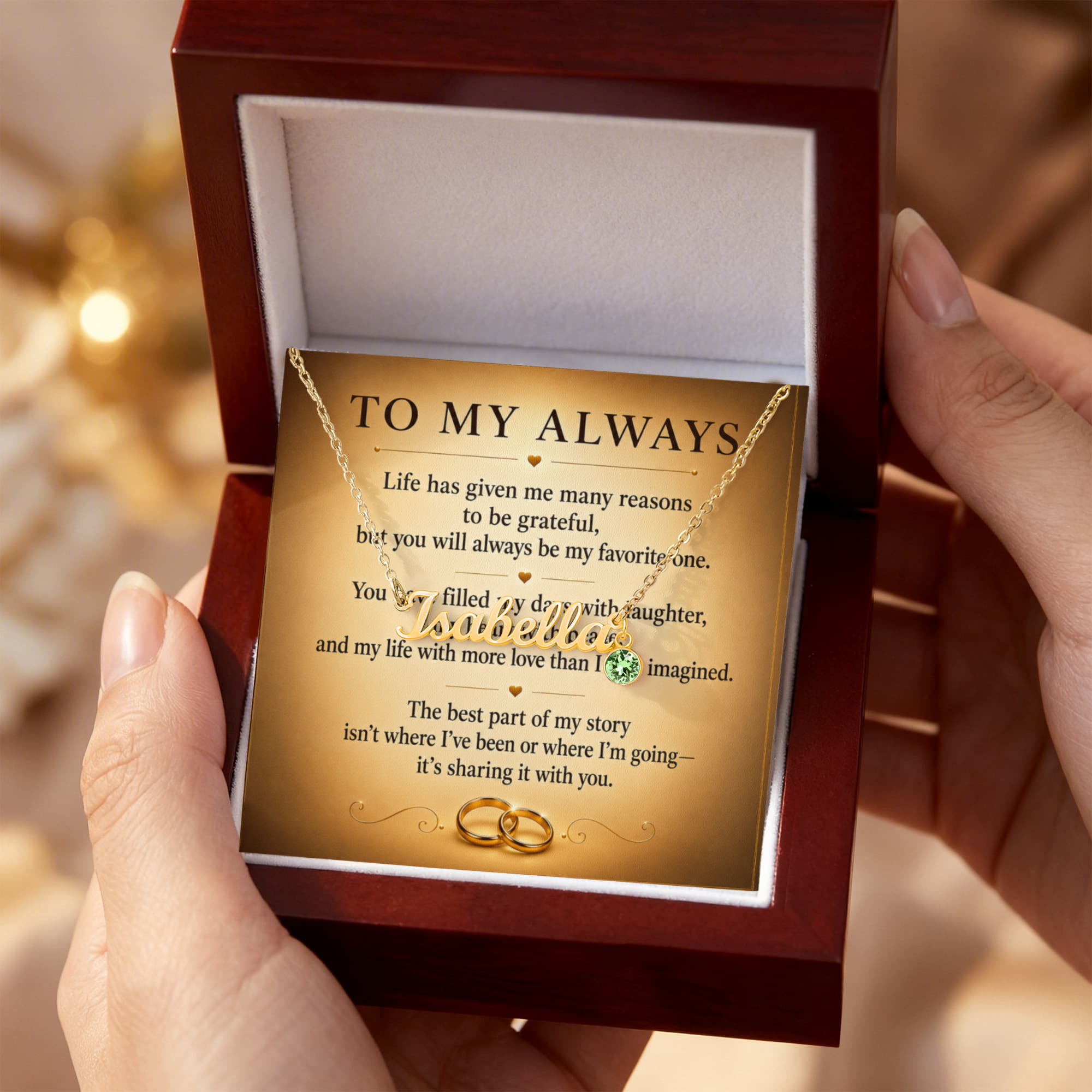To My Always - Custom Name Necklace with Birthstone