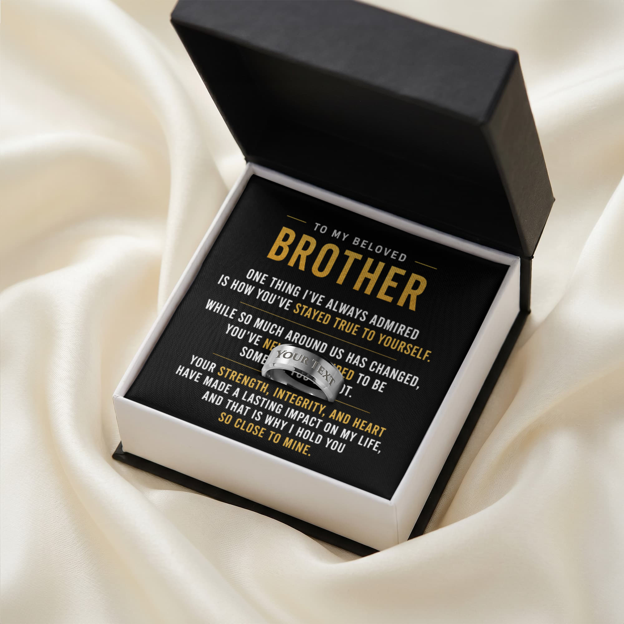To My Beloved Brother - Engraved Men's Ring