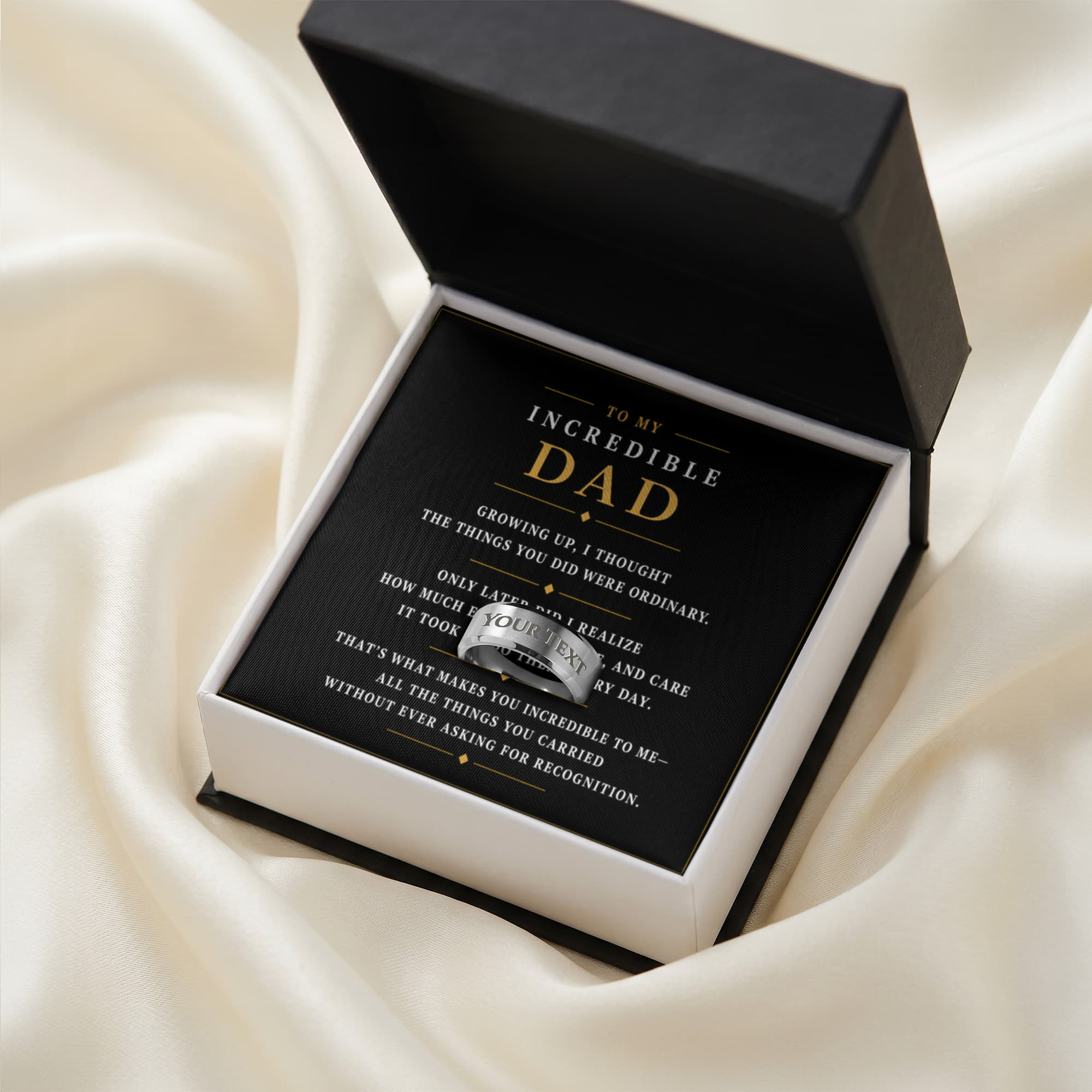 To My Incredible Dad - Engraved Men's Ring