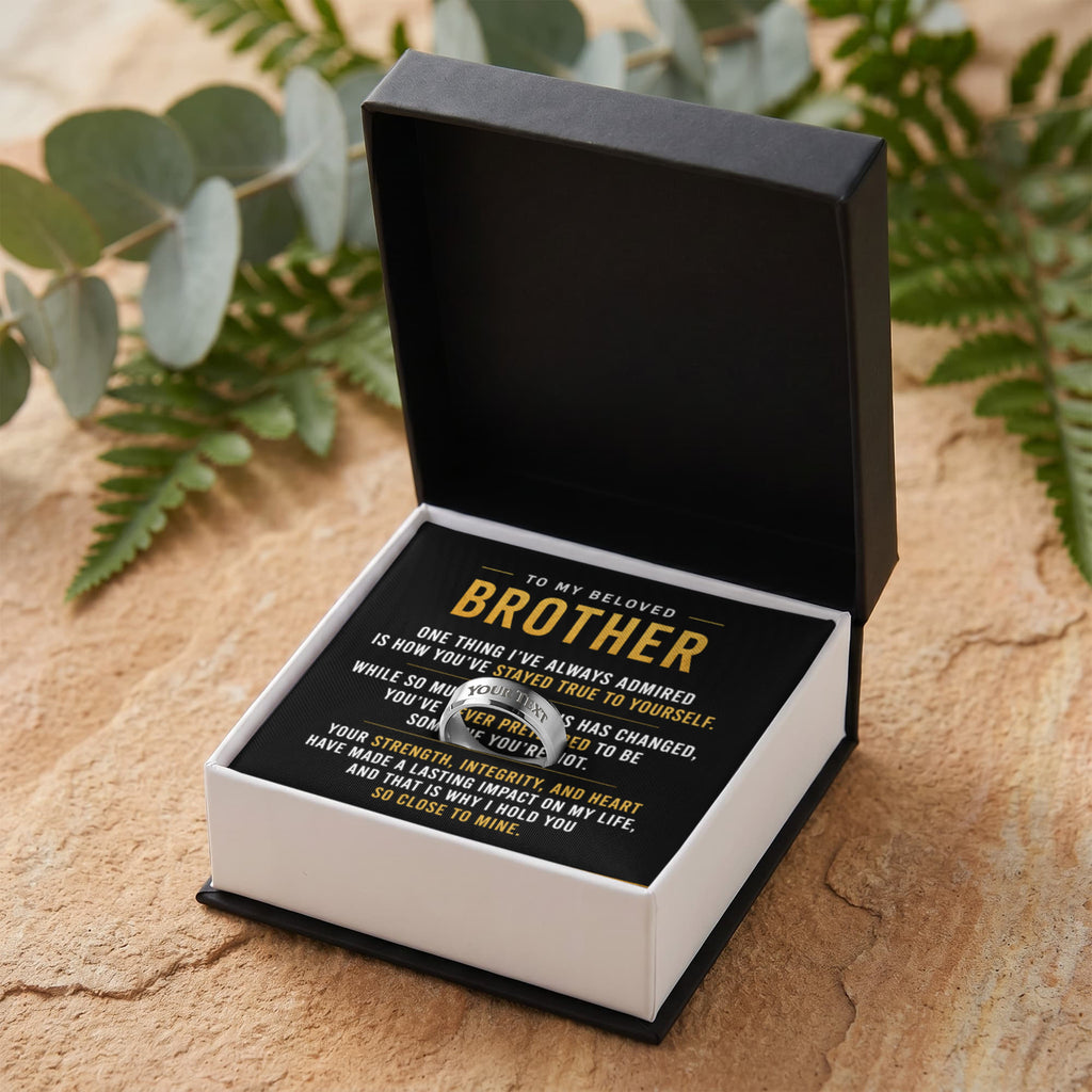 To My Beloved Brother - Engraved Men's Ring