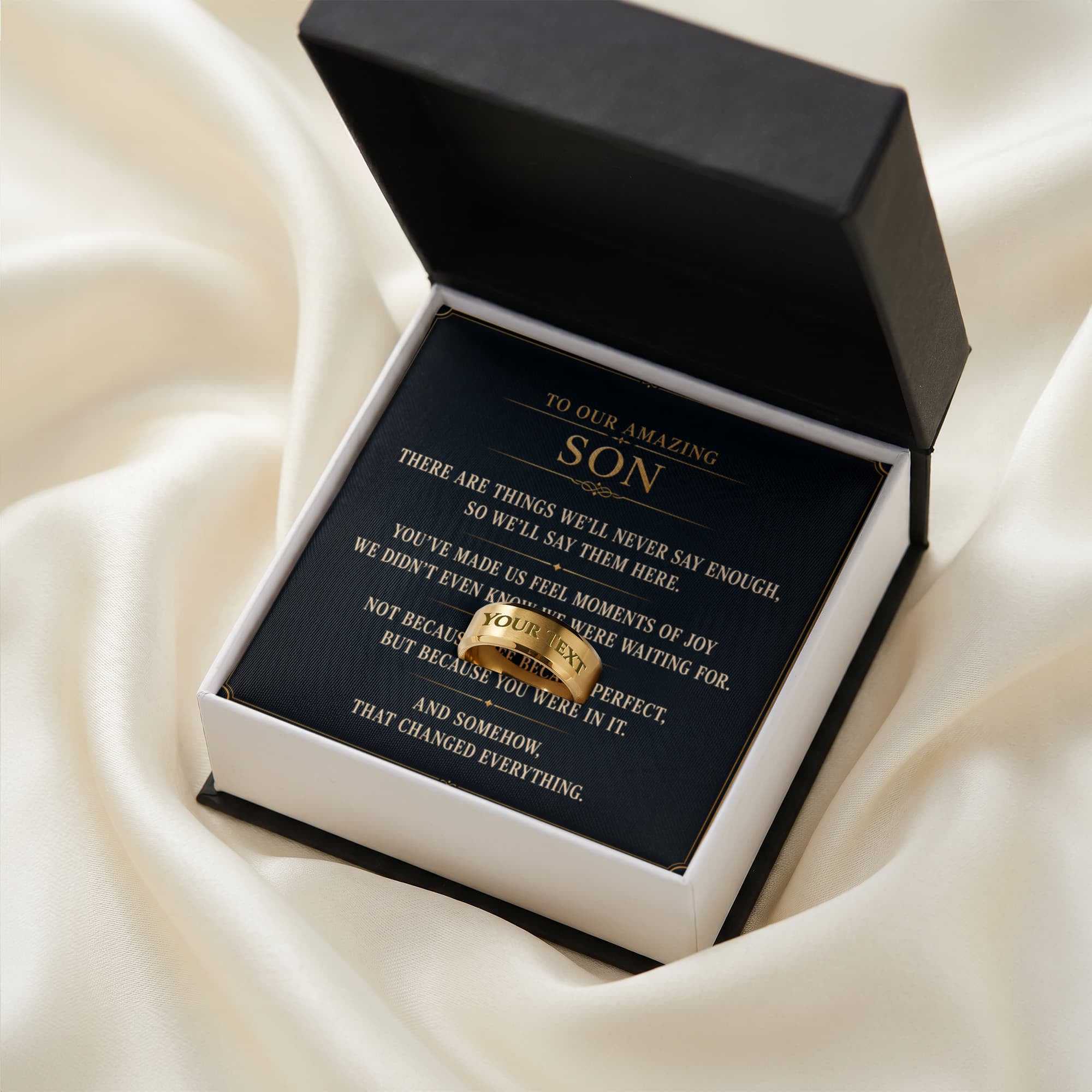 To Our Amazing Son - Engraved Men's Ring
