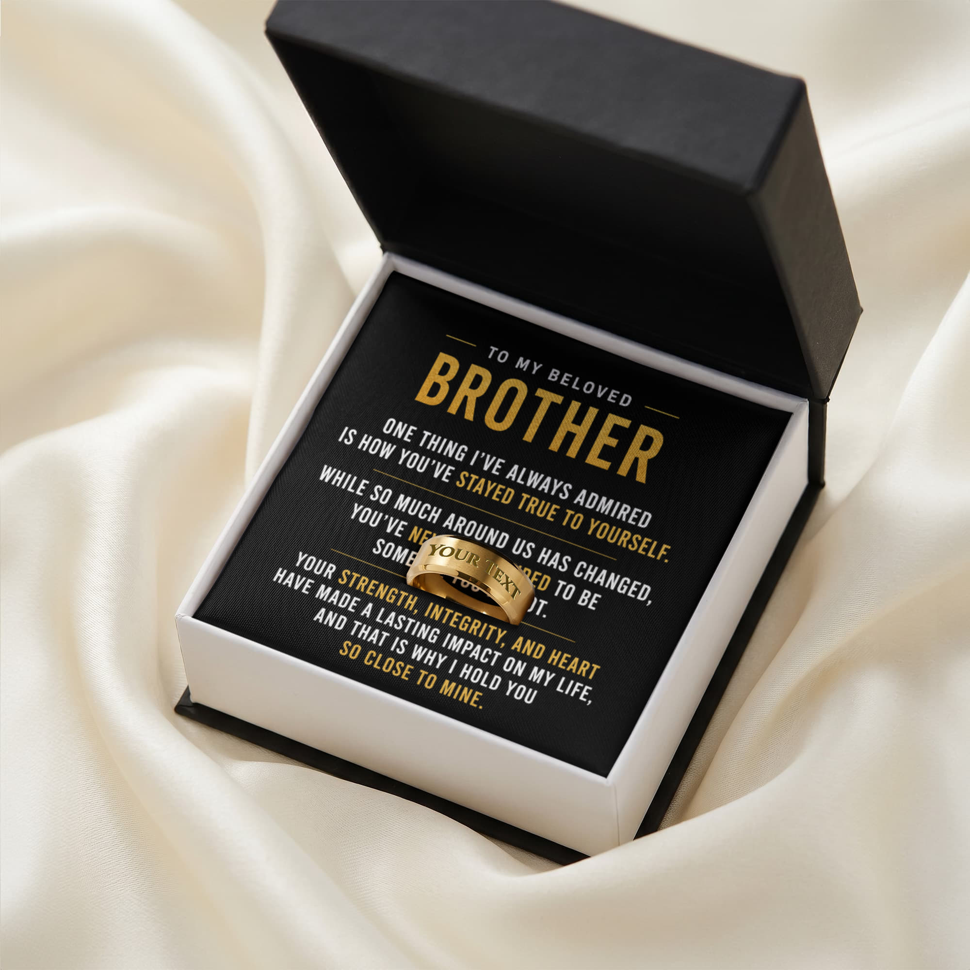 To My Beloved Brother - Engraved Men's Ring
