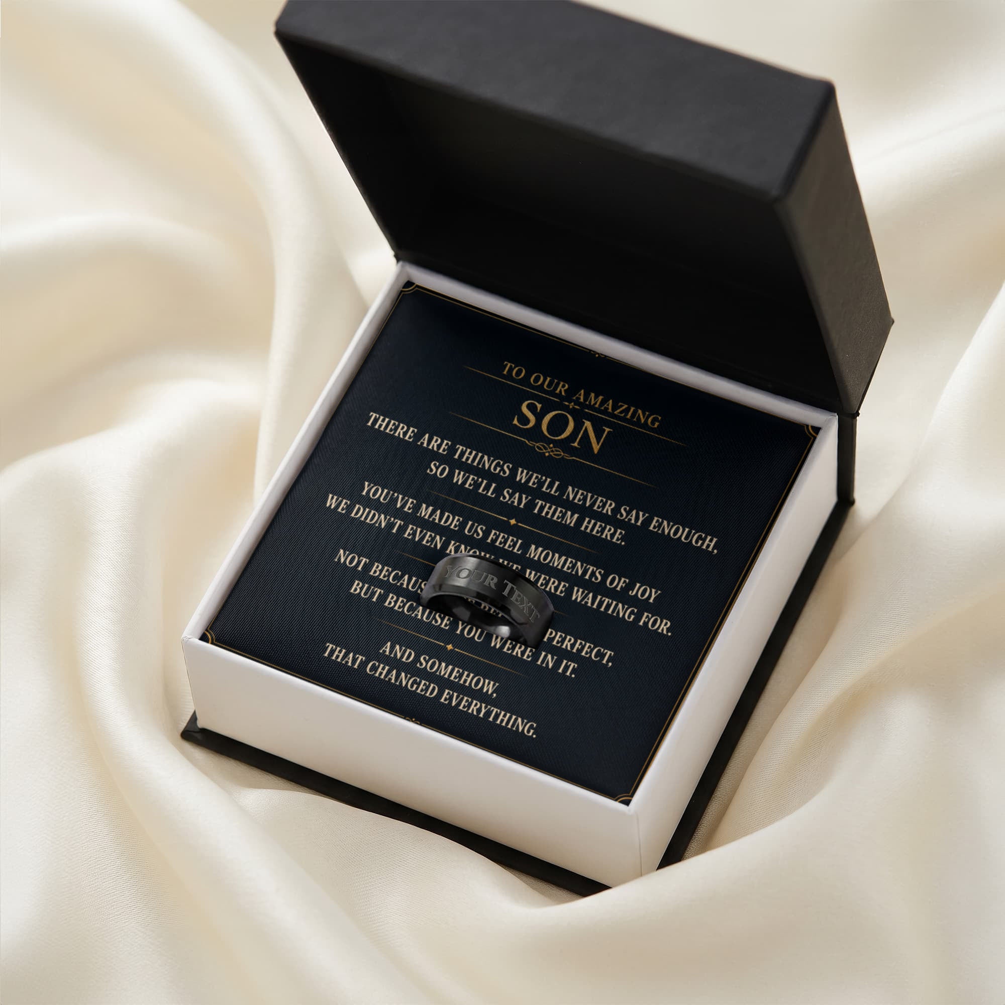 To Our Amazing Son - Engraved Men's Ring