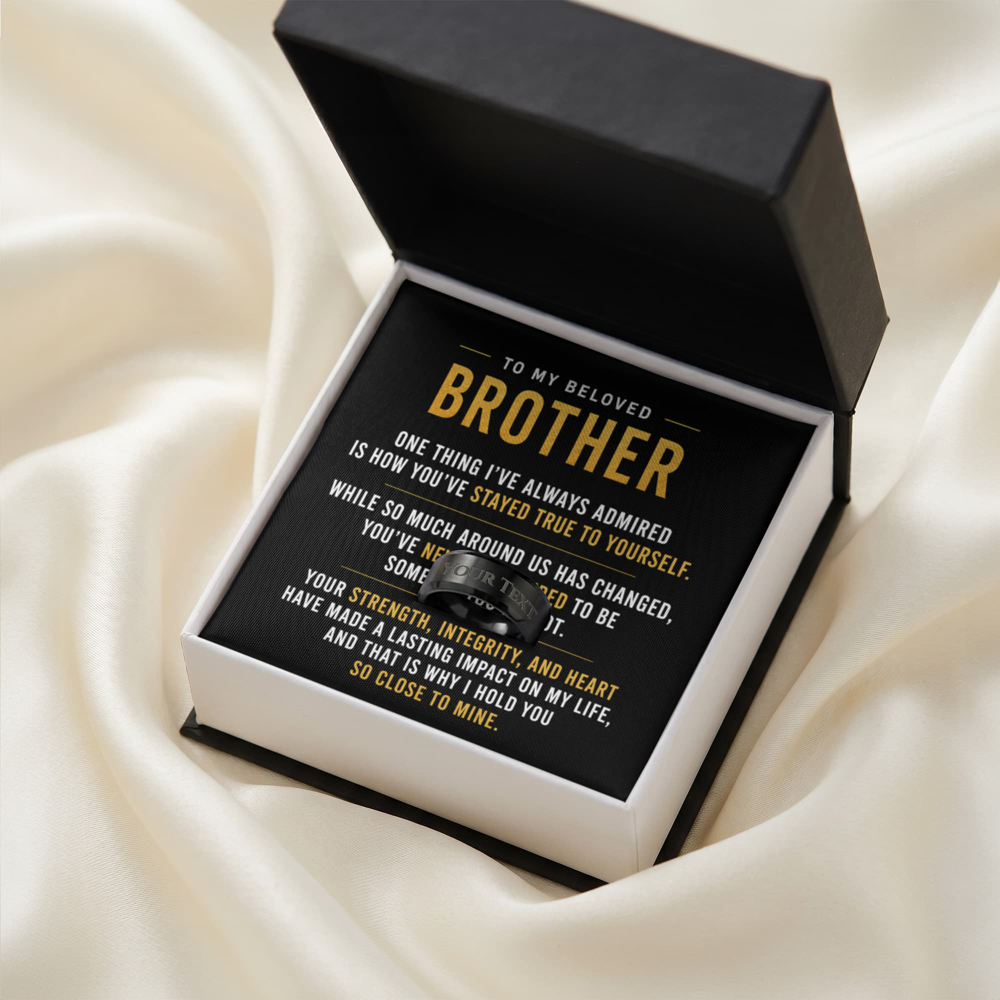 To My Beloved Brother - Engraved Men's Ring