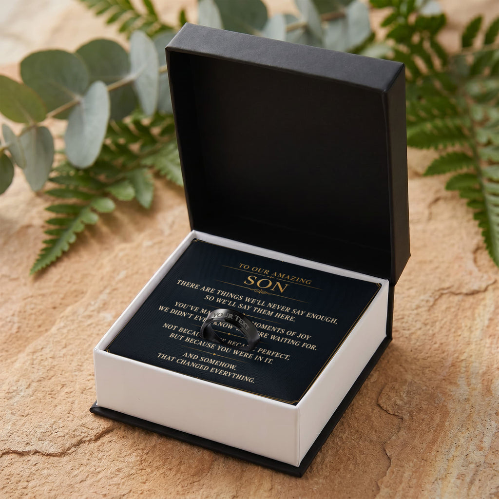 To Our Amazing Son - Engraved Men's Ring