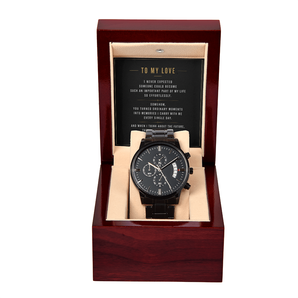 To My Love - Black Chronograph Watch