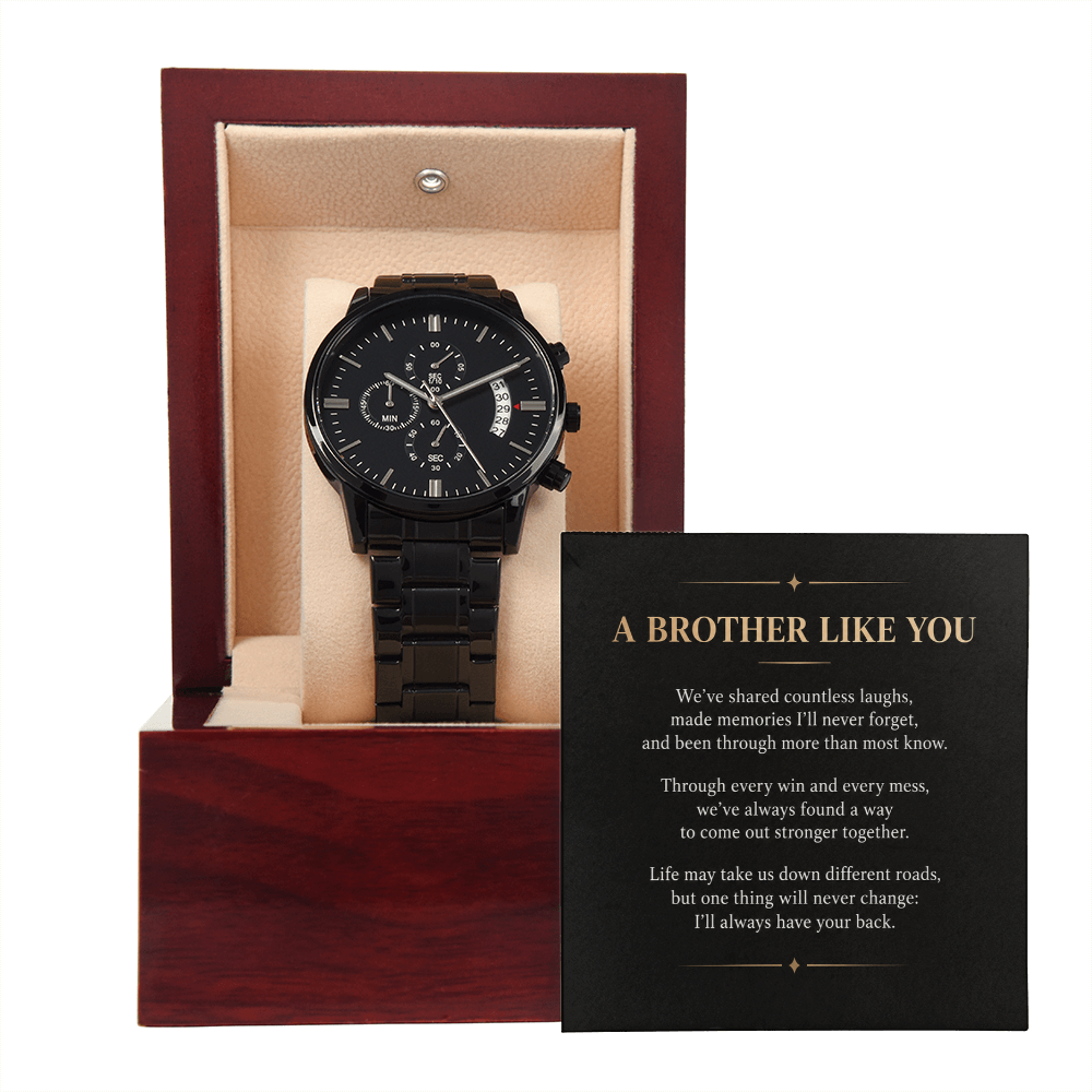 A Brother Like You - Black Chronograph Watch