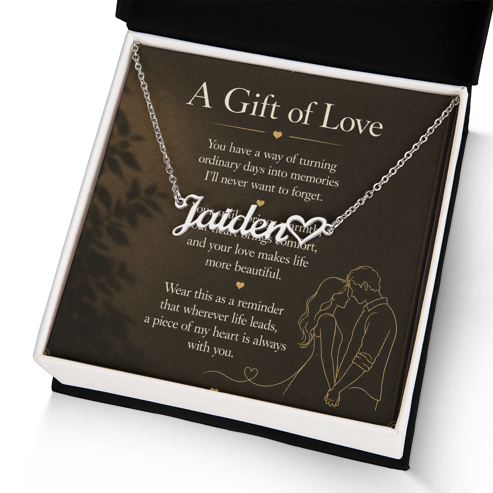 A Gift of Love - Heart Name Necklace
