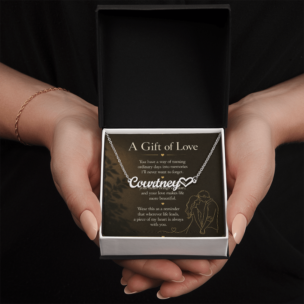A Gift of Love - Heart Name Necklace