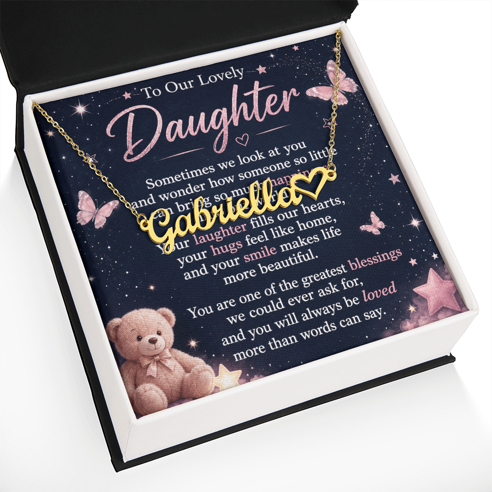 To Our Lovely Daughter — Heart Name Necklace