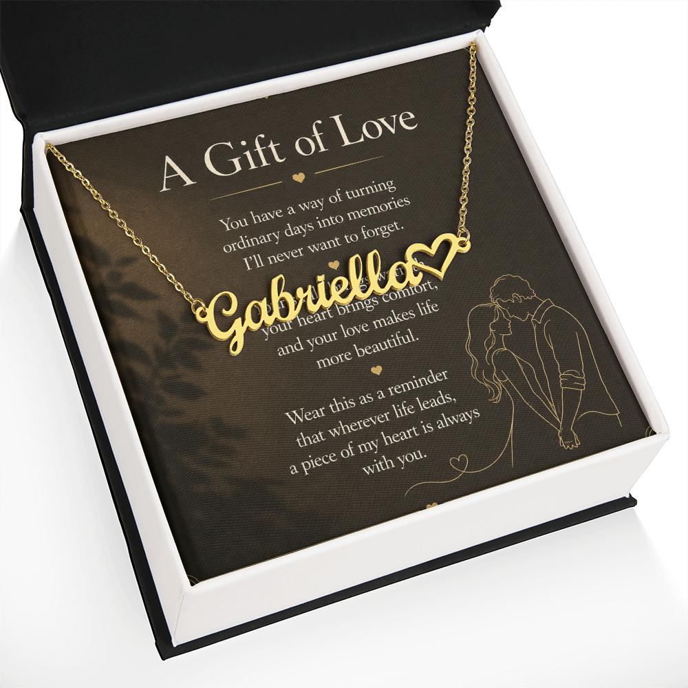 A Gift of Love - Heart Name Necklace