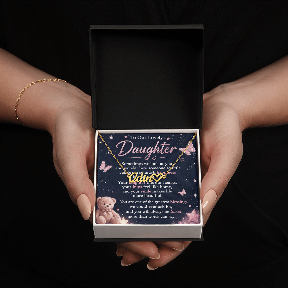 To Our Lovely Daughter — Heart Name Necklace