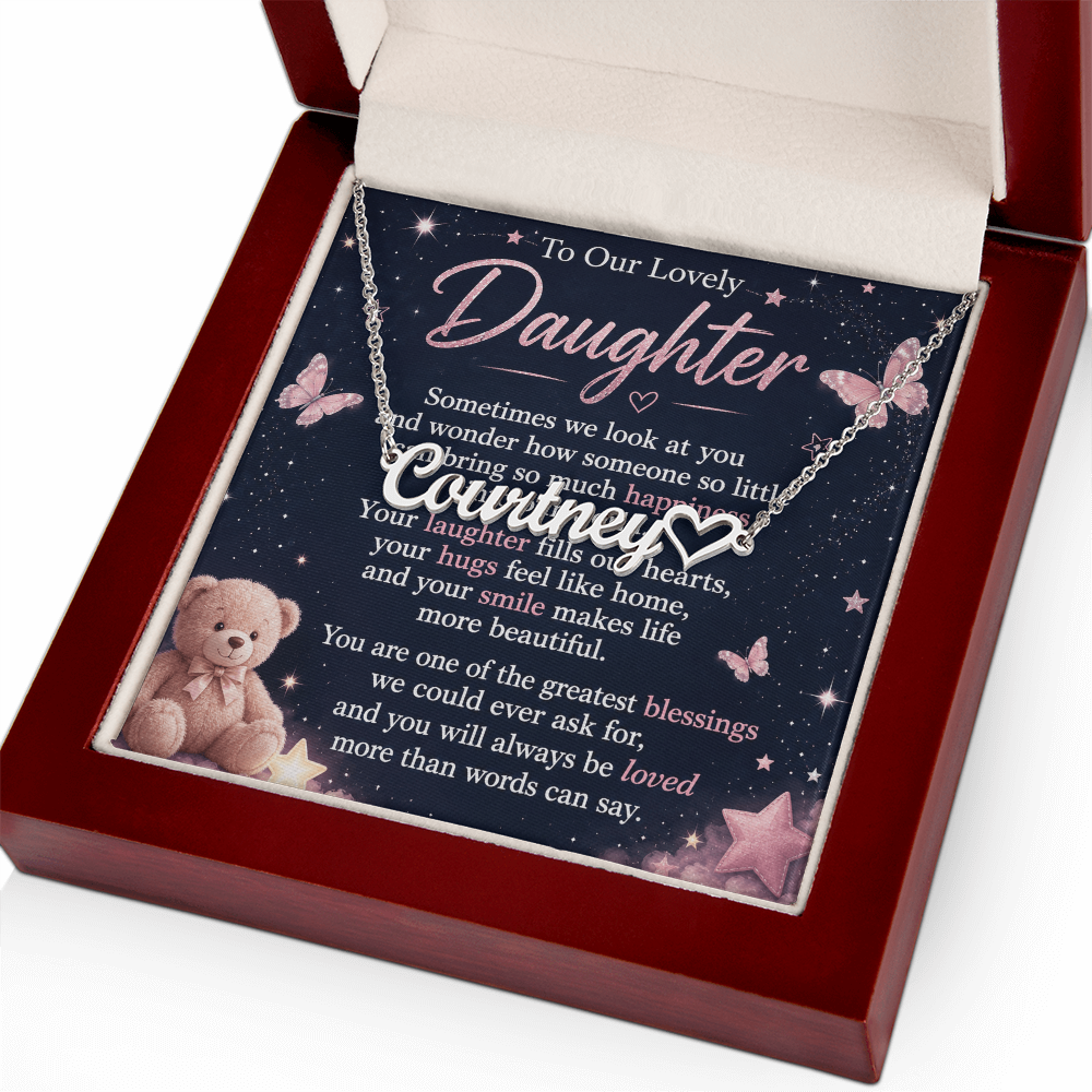 To Our Lovely Daughter — Heart Name Necklace