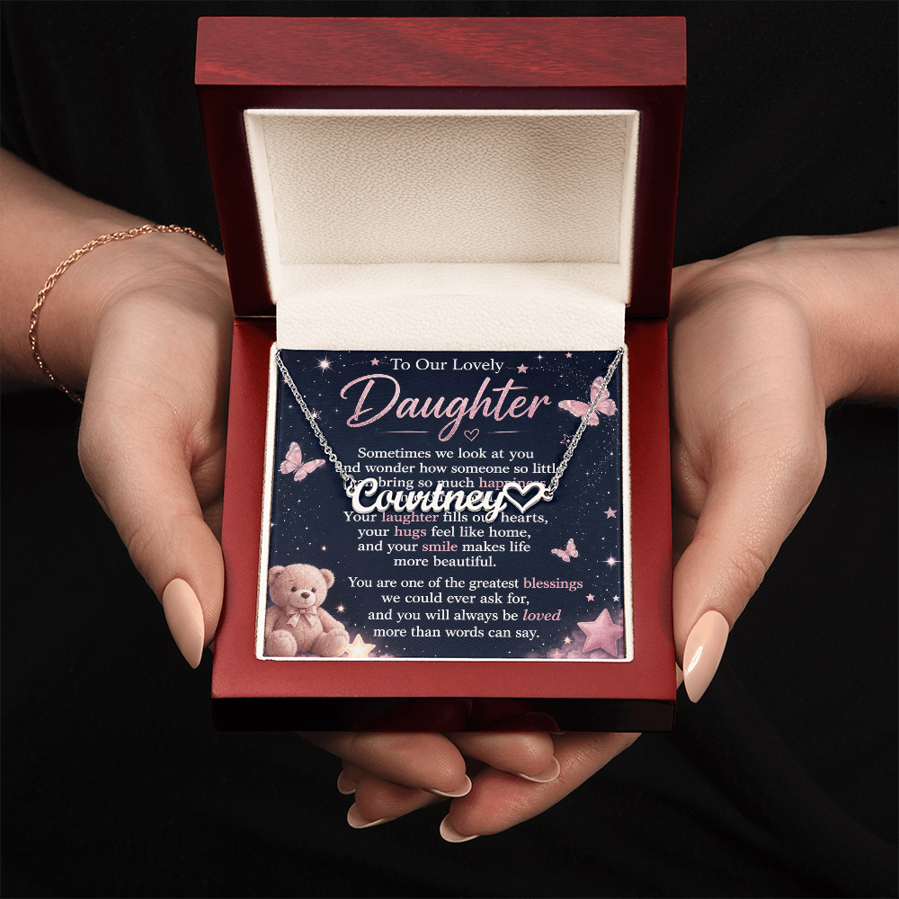 To Our Lovely Daughter — Heart Name Necklace