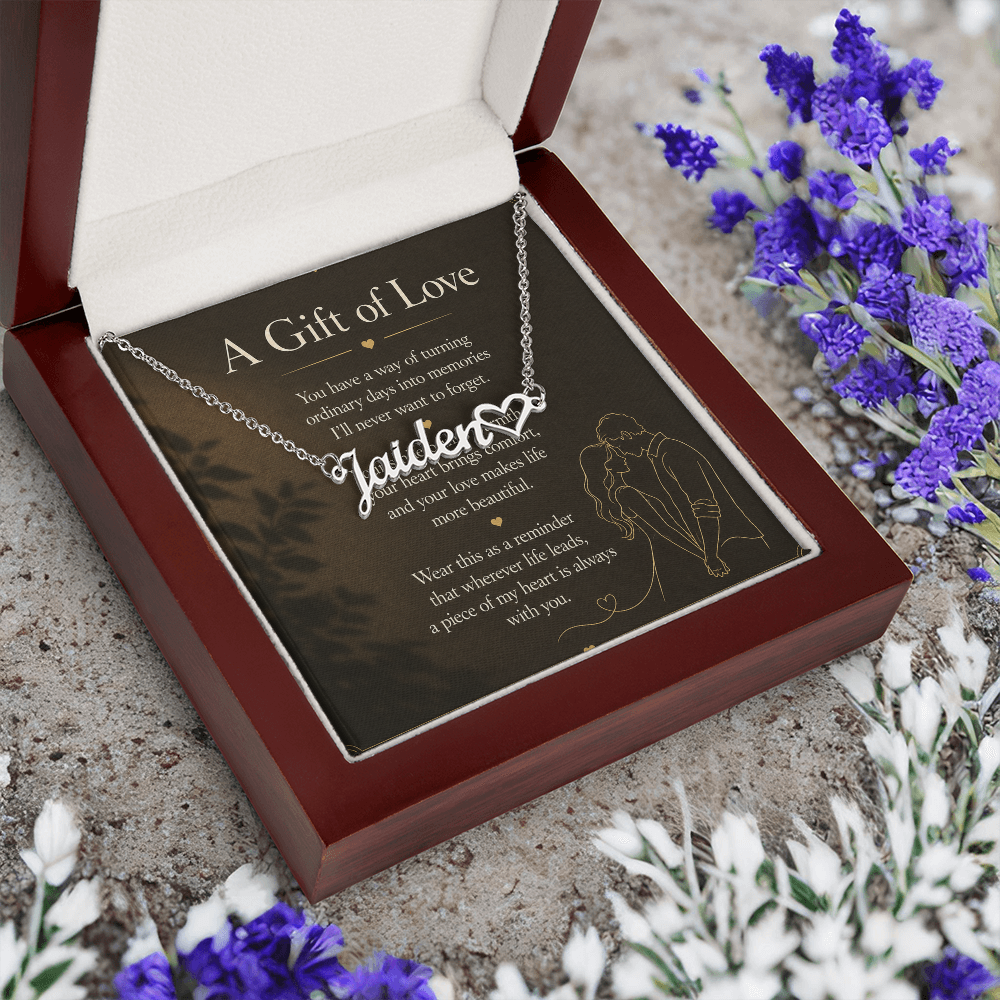 A Gift of Love - Heart Name Necklace