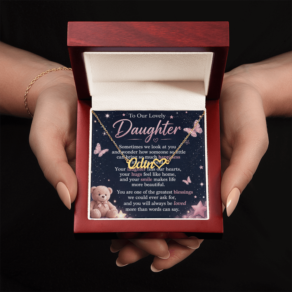 To Our Lovely Daughter — Heart Name Necklace