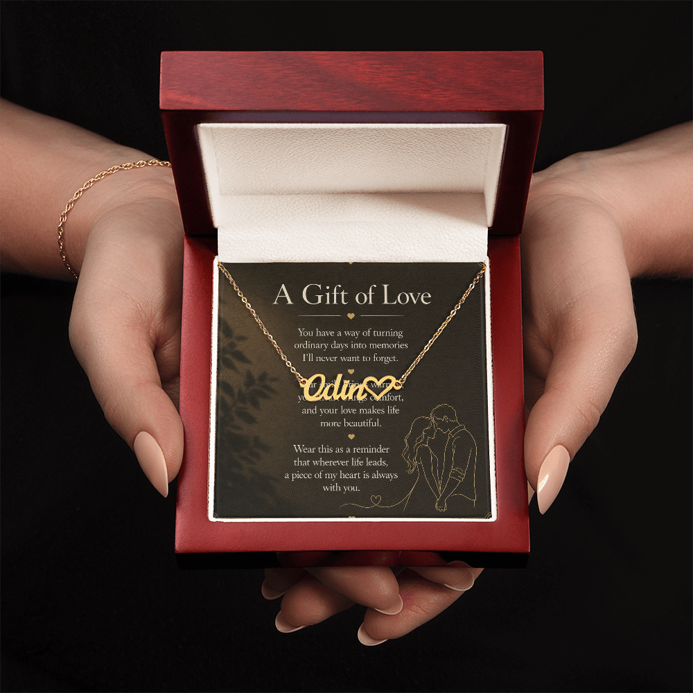 A Gift of Love - Heart Name Necklace