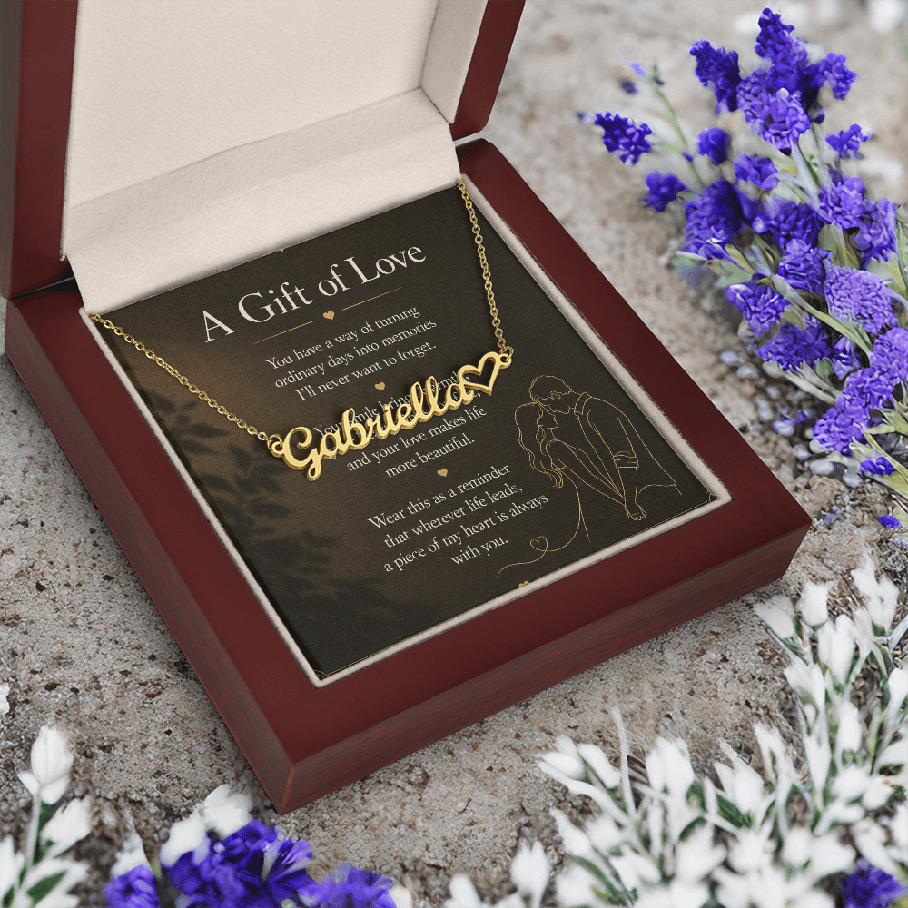 A Gift of Love - Heart Name Necklace