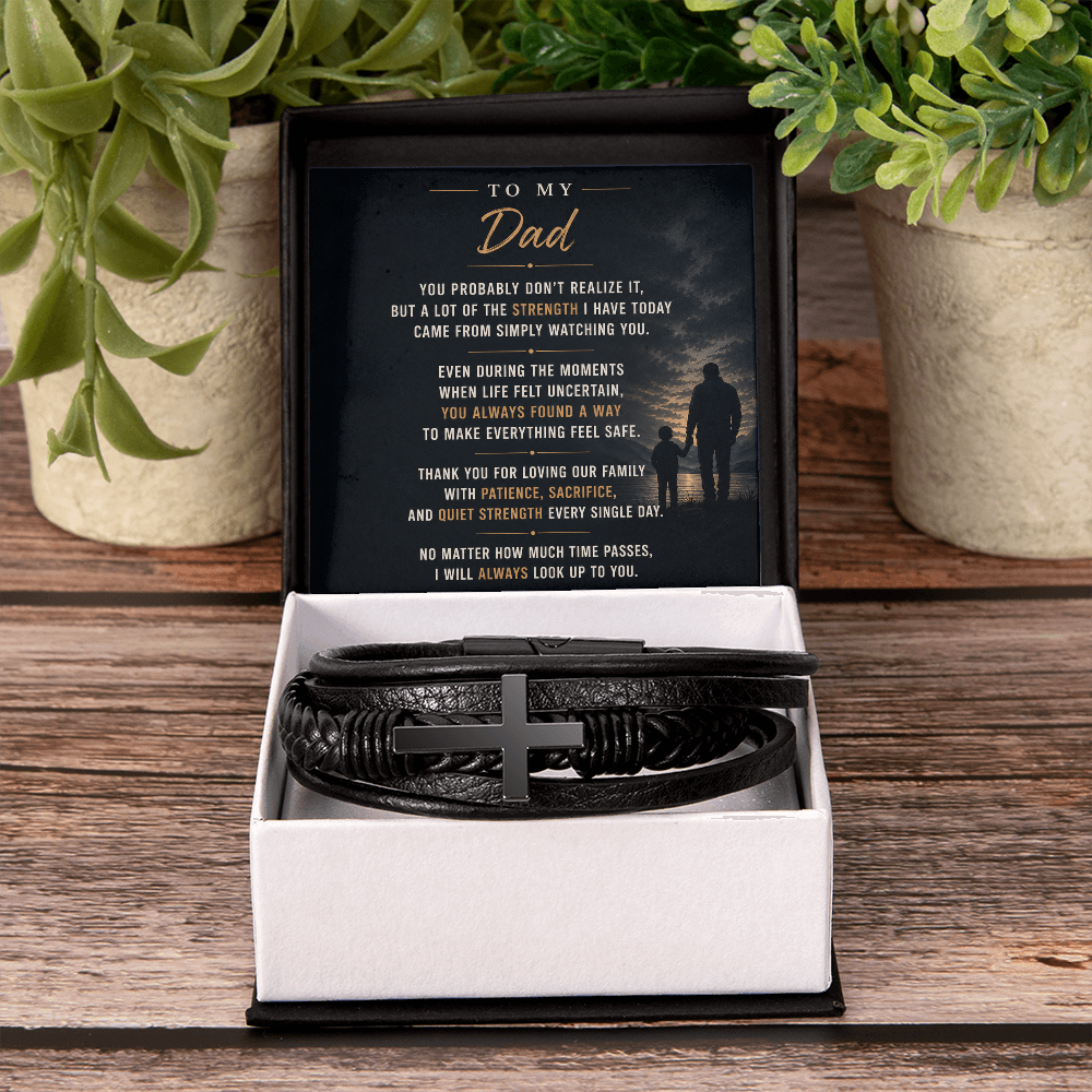 To My Dad - Cross Bracelet