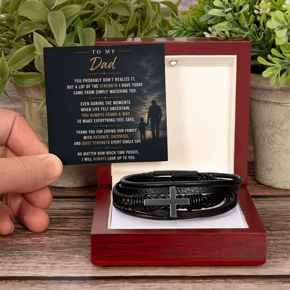 To My Dad - Cross Bracelet
