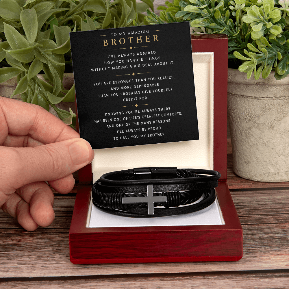 To My Amazing Brother - Cross Bracelet