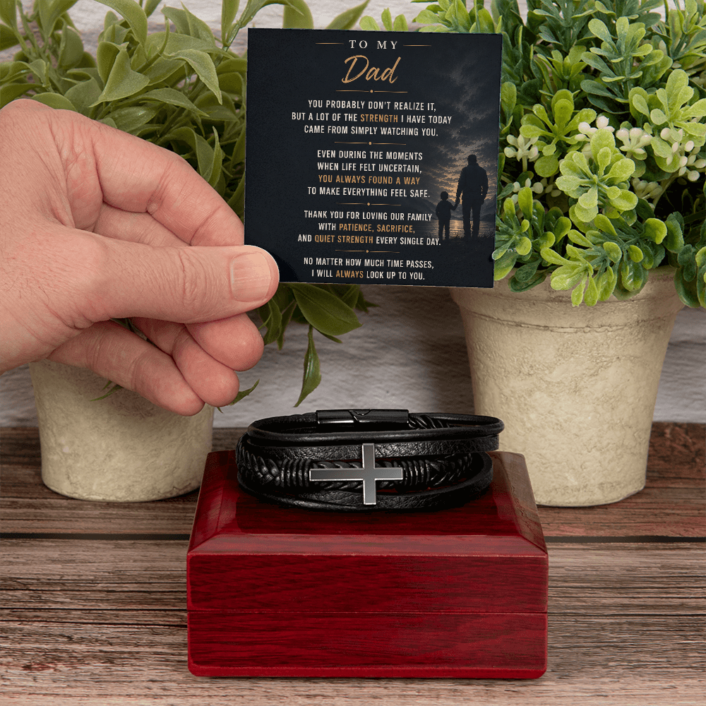 To My Dad - Cross Bracelet