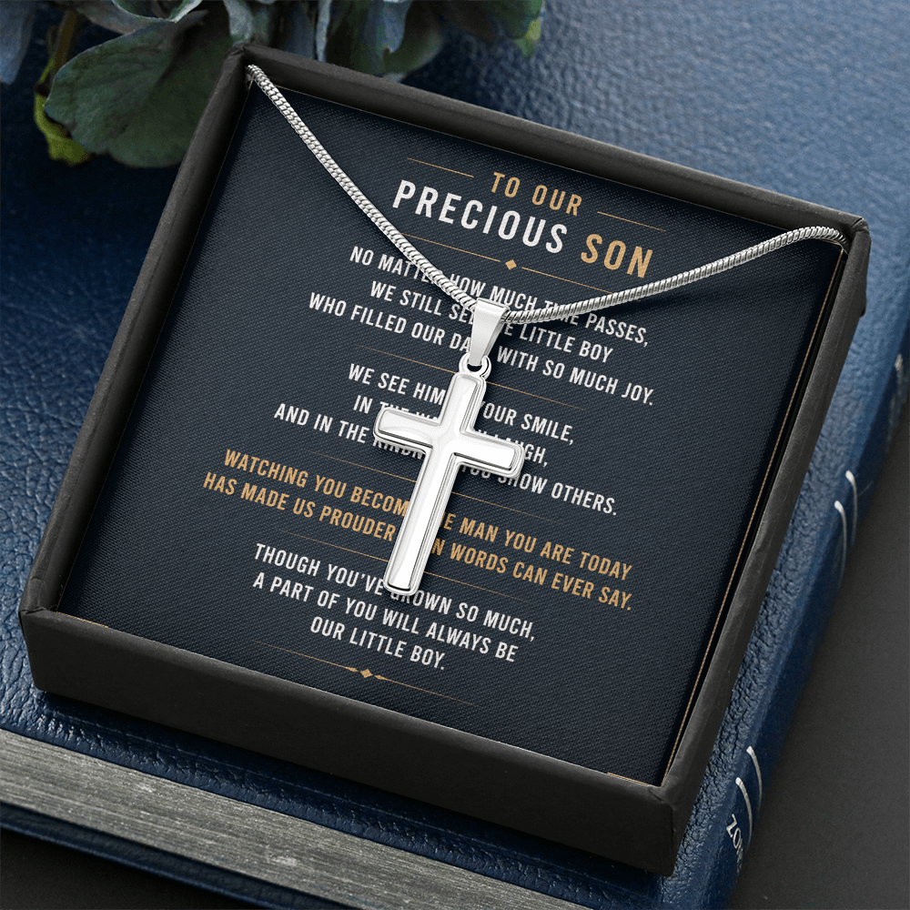 To Our Precious Son - Personalized Cross Necklace