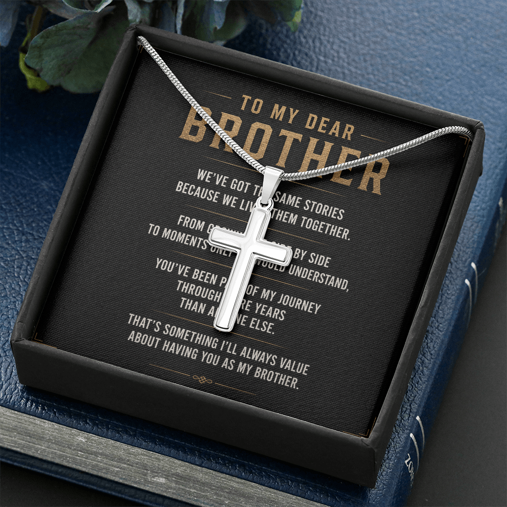 To My Dear Brother - Personalized Cross Necklace