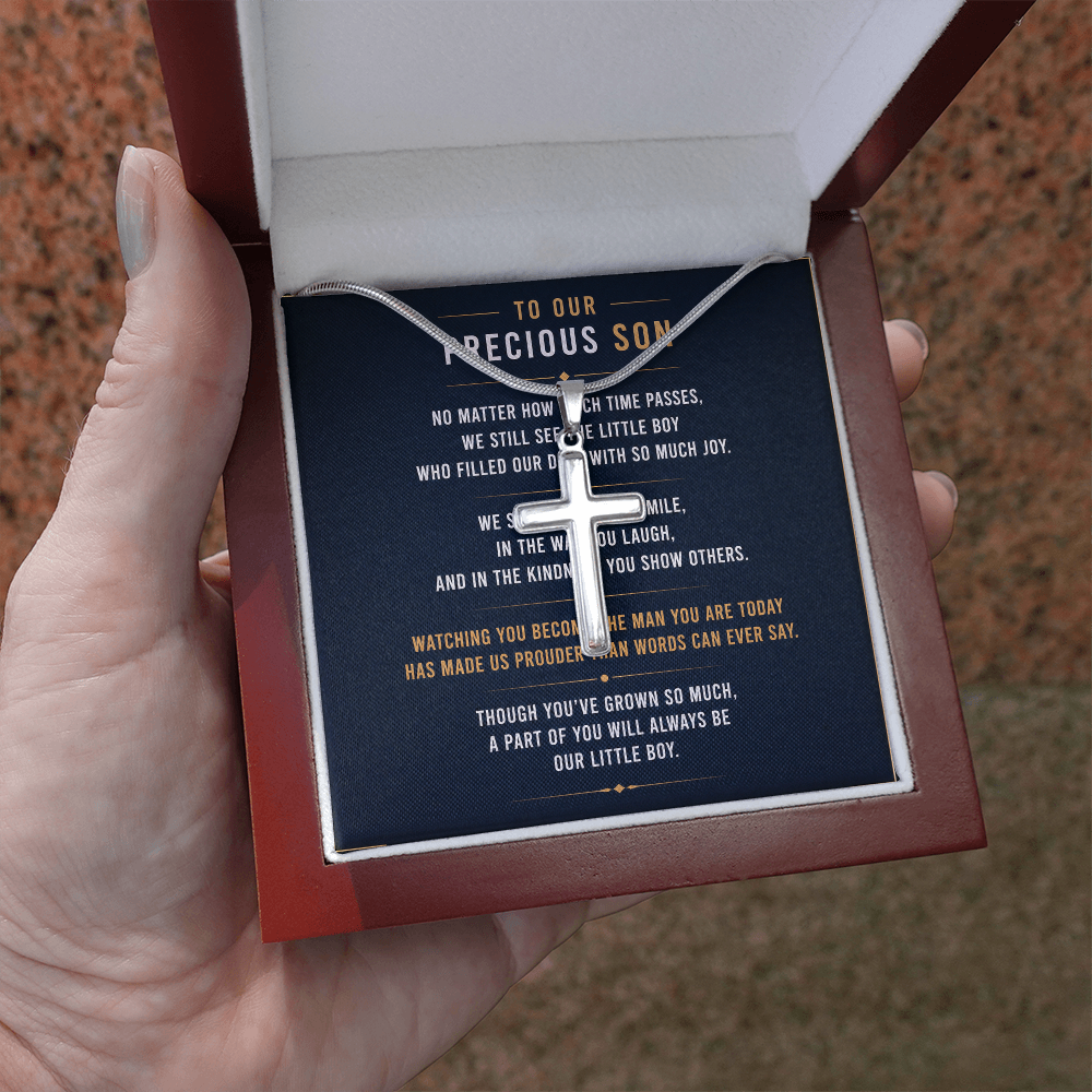 To Our Precious Son - Personalized Cross Necklace