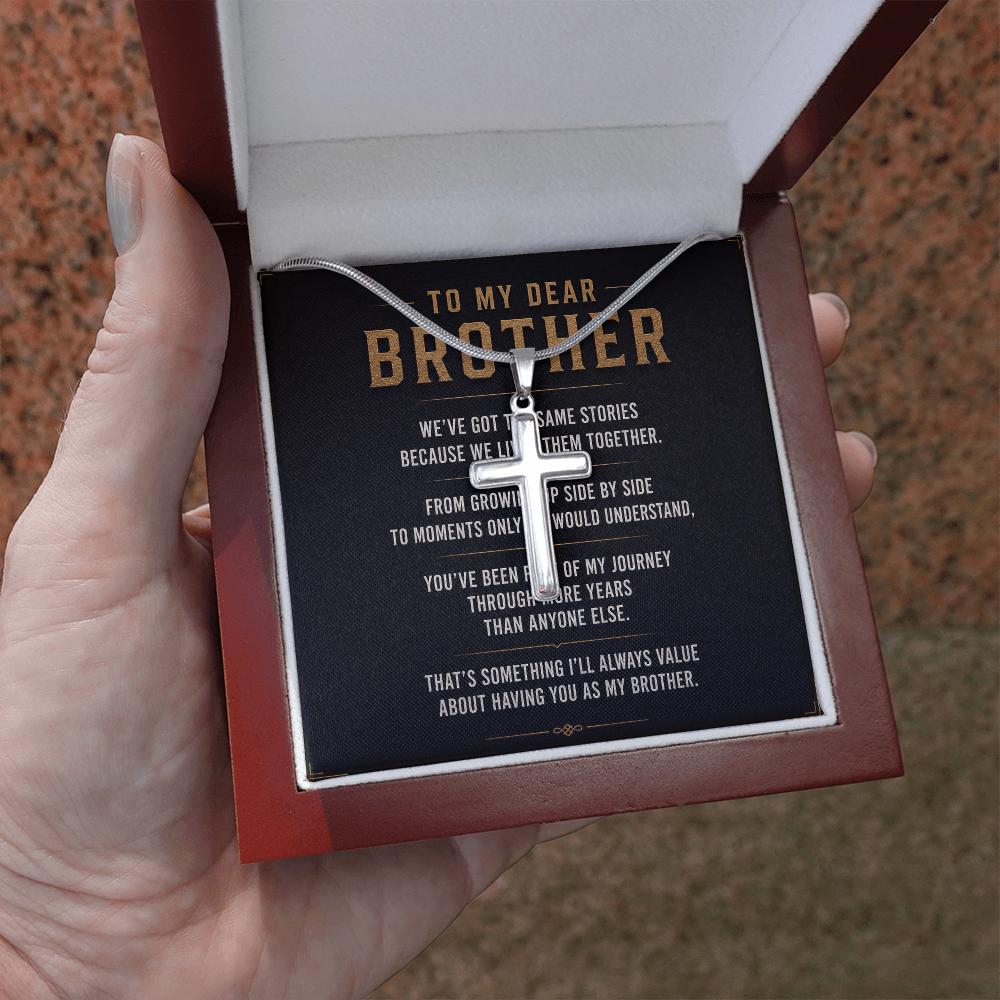 To My Dear Brother - Personalized Cross Necklace
