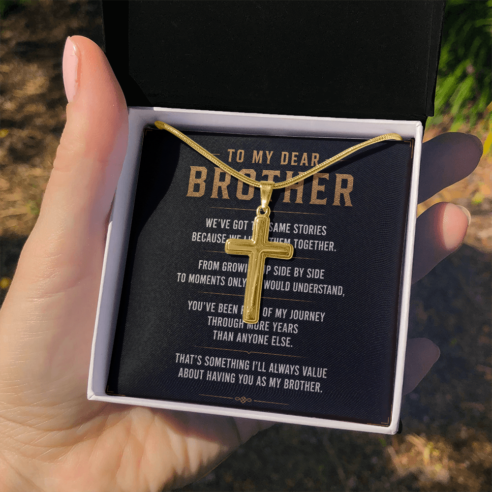 To My Dear Brother - Personalized Cross Necklace